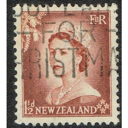 New Zealand 1953 Definitive Issue 1½d Brown Lake SG725 GU
