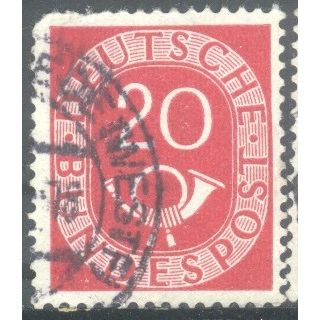 Germany 1951 - SG1052 - 20pf red - Posthorn & Numeral - used 6