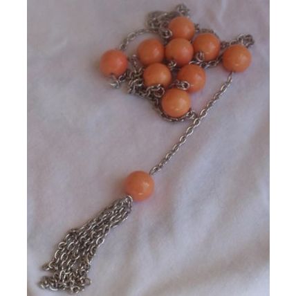 Silver orange necklace
