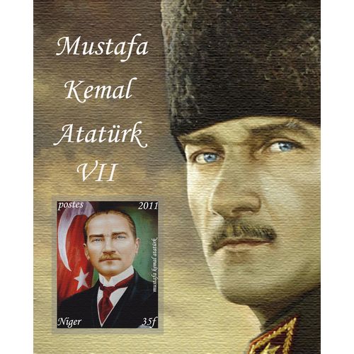 NIGER SHEET 7 IMPERF MUSTAFA ATATURK