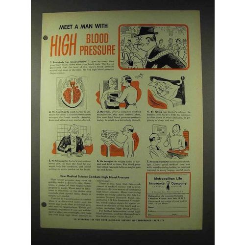1948 Metropolitan Life Insurance Ad - Blood Pressure