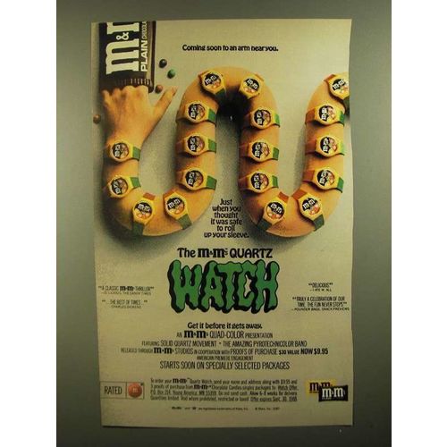 1988 M&M's Chocolate Candies Ad - The Quartz Watch
