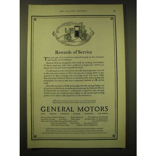 1924 General Motors Ad - Rewards of service
