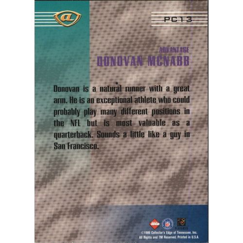 1999 Collector's Edge Advantage Prime Connection Donovan McNabb #PC13