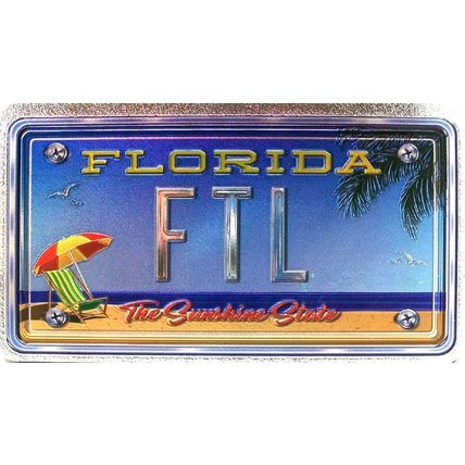 Ft. Lauderdale Florida Foil Panoramic Dual Sided Fridge Magnet