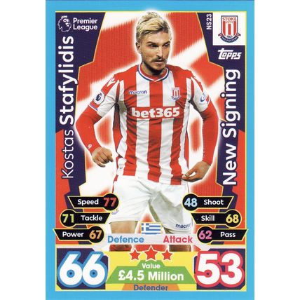 Match Attax 2017/2018 Extra NS23 Kostas Stafylidis Stoke City