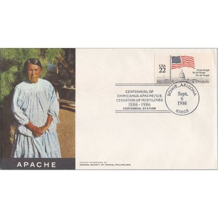 ZAYIX US Event Cover - 100 year anniv of End of US-Apache War - Apache Woman