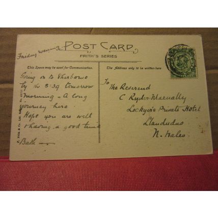 N.E. , BATH ABBEY, BATH. SOMERSET. used antique postcard by F. Frith 1912 pm /