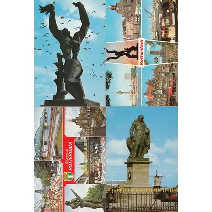 Rotterdam Statues Holland incl Military Monument 4x Postcard s