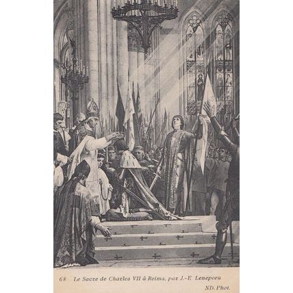 Charles VII Coronation Antique Royalty Old Olde England English King Postcard