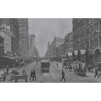Elizabeth Street Melbourne Looking North Australia Old Postcard