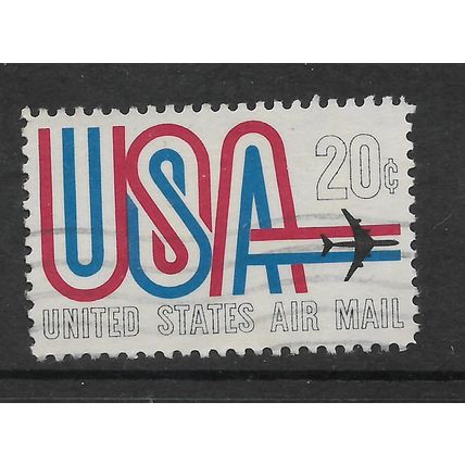 USA 1968 USA AND JET AIRCRAFT 20c RED BLUE & BLACK SG A1350 FINE USED