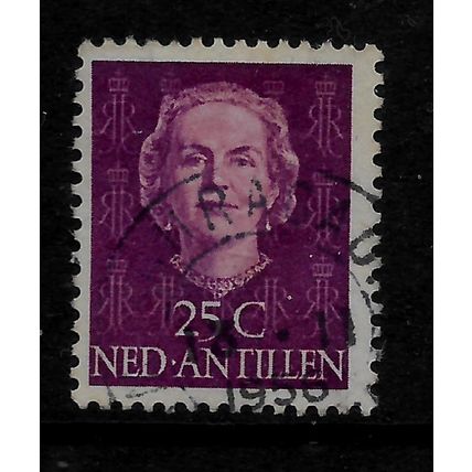 NETHERLANDS ANTILLES QUEEN JULIANA 1950 25c VIOLET SG 317a FINE USED#