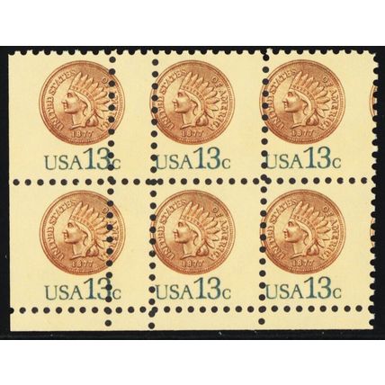 1734, MNH 13¢ Misperf Shift Error Shows Full Gutter Block of Four * Stuart Katz