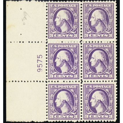 530, Mint FVF NH 3¢ Plate Block of Six Stamps - Stuart Katz