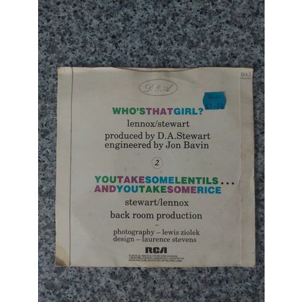 Eurythmics – Who's That Girl? (DA3) 1983 (7" Single)