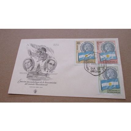 1958 Argentina FDC Cover - Freedom & Democracy set