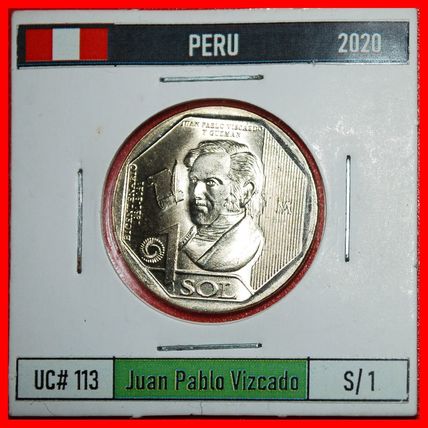 INDEPENDENCE 1821-2021: PERU★ 1 SOL 2020 WRITER (1748–1798)★LOW START★NO RESERVE