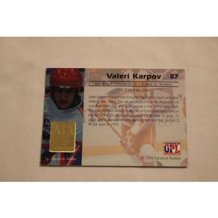 Valeri Karpov 1994 Signature Rookies Gold Standard Multisport NO. 87