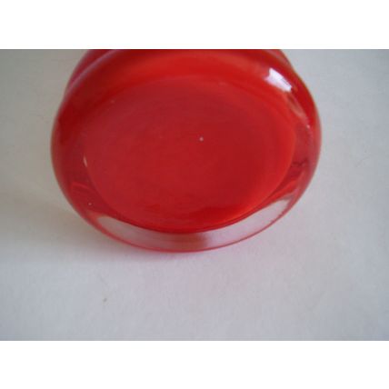 Vintage Hooped Vase Cased Red & White Glass Triple Hoop 1970's Flower Holder