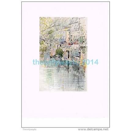 STRASSBURG (STRASBOURG), HOUSES ON THE MOZELLE, FRANCE, BOOK ILLUSTRATION/PRINT