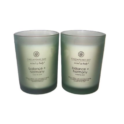 Chesapeake Bay Balance & Harmony Water Lily & Pear Candle- Lot of 2