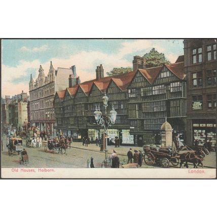 Old Houses, Holborn, London, c.1905 - Postcard