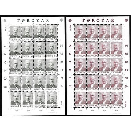 Faroe Is. Famous People Europa CEPT 2v Sheets 1980 MNH SG#52-53 Sc#53-54