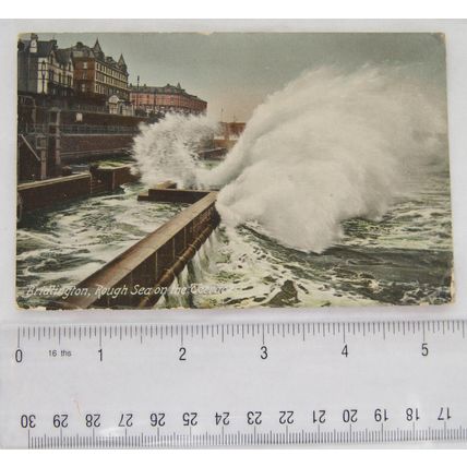 1967 postcard Bridlington, Rough Sea on the Terraces