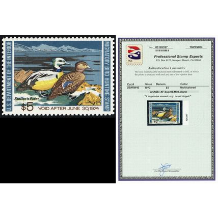 RW40, Mint XF NH $5 Duck Stamp PSE Graded 95 - SMQ $80 * Stuart Katz