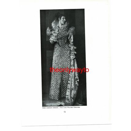 Green Dress, Palace Gatehouse & Ox Cart On Reverse, Book Illustration, 1931