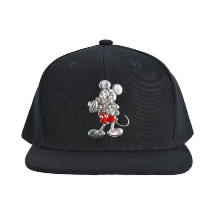 Disney 100 Chrome Mickey Mouse Figure Skater Snapback Hat-NWT-FAST SHIPPING