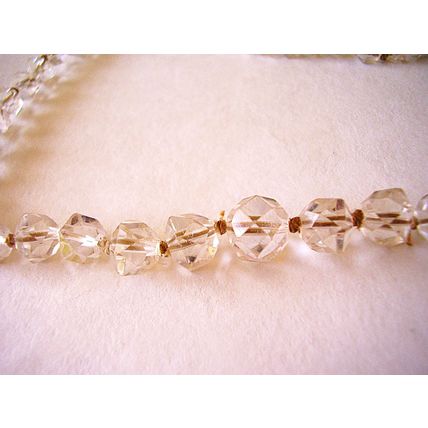 Vintage Necklace Czech Dome Bead Faceted Crystal Lead Glass Bohemian 1930's