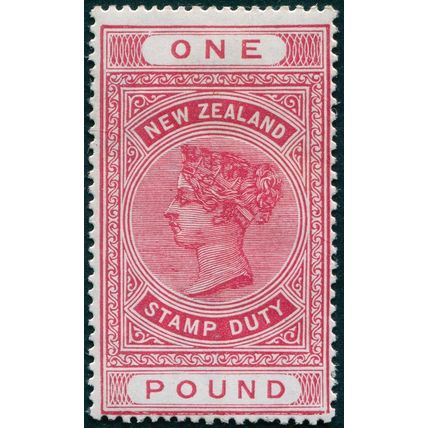 New Zealand 1913 £1 rose-carmine Perf 14½x14 Postal Fiscal SGF123 unused