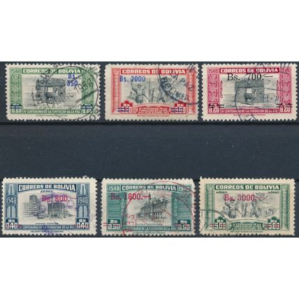 La Paz surch: 6 Values - Bolivia 1957 - FH - MiNr 560, 565, 570/1, 573 & 575