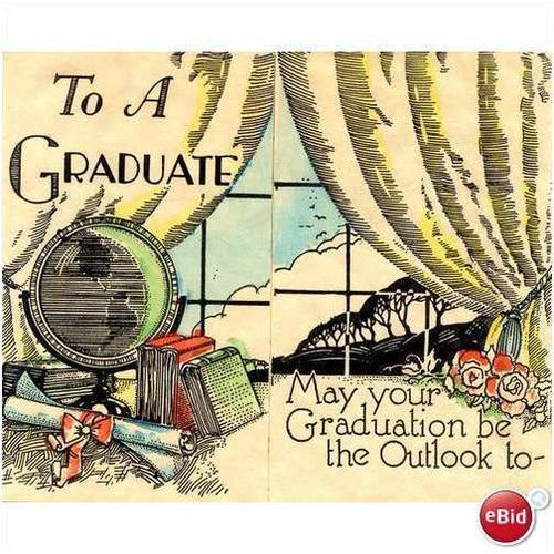1935 USA made "To A Graduate" parchment artistry