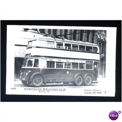 Warwickshire BIRMINGHAM Trolleybus 50 Postcard by Pamlin (M203)