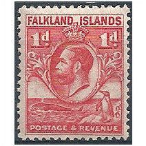 Falkland Islands 1929 SG117 1d Scarlet Mounted.Mint.
