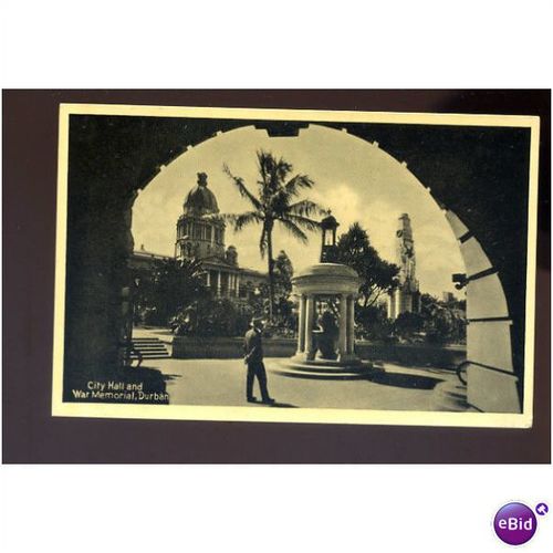 South Africa DURBAN City Hall/War Memorial Postcard by Newman