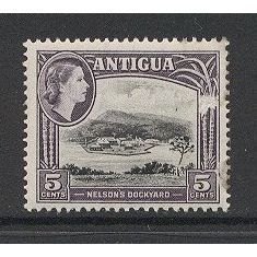 Antigua.SG125 5c English Harbour (Black and Slate-Lilac).Mounted Mint.Oct15