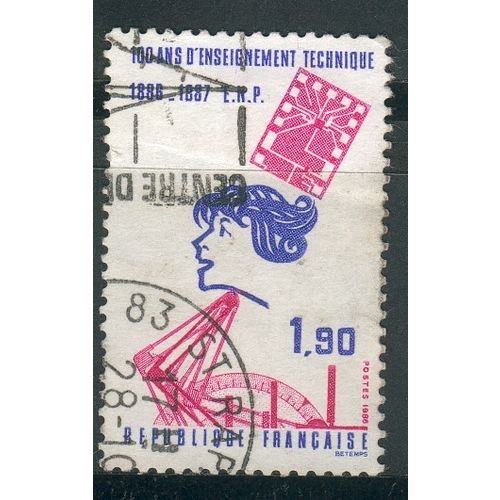 France 1986 - SG 2741 - 1f.90 Woman's Head, Printed Circuit and Drawings - used