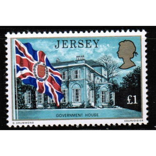 1976 JERSEY - Flag & Govt. House L1.00 - Mint NH Scott #154