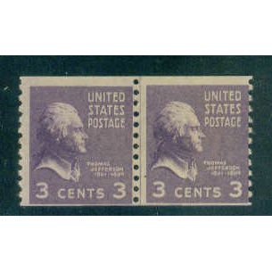 842 3c Thomas Jefferson Barely Clears/Avg MNH CLP C2078