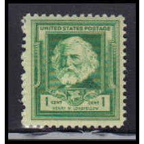 864 1c Henry Longfellow Fine MNH KA2489