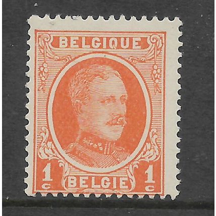 BELGIUM 1922 ALBERT I 1c ORANGE SG 349 M / MINT