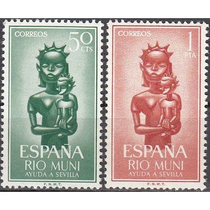 Rio Muni 1963 Michel 35 - 36 Neuf ** Cote (2002) 0.30 Euro Marie avec enfant