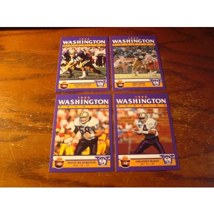 1990, Washington Huskies, Football Set, !-12 Cards, MARK BRUNELL