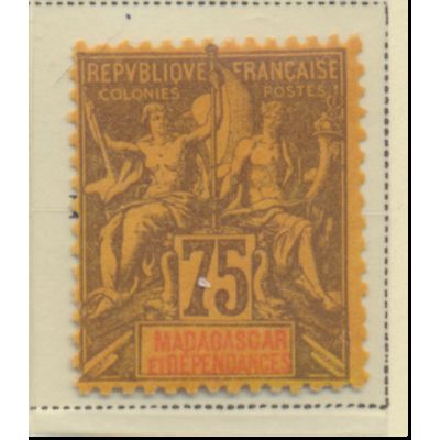 Madagascar Stamp Scott #45, Mint Lightly Hinged, May Be NH