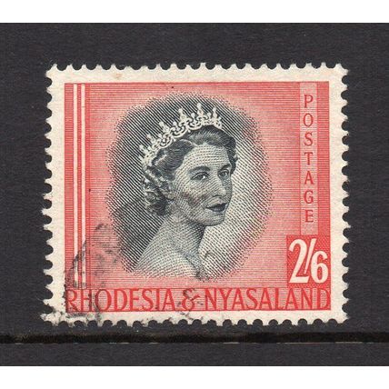 Rhodesia & Nyasaland - 1954-56 - 2/6d Black & Rose-Red (sg12) Used