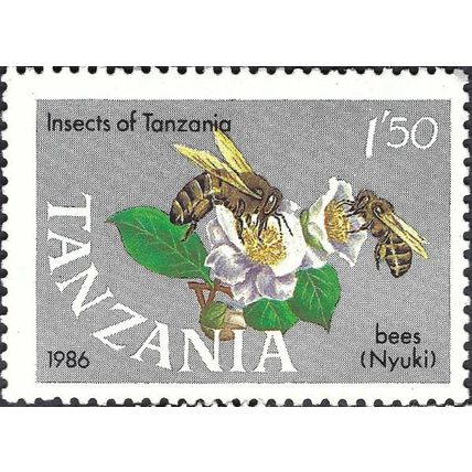 TANZANIA, INSECT, Honey bees, grey 1986, 1/50